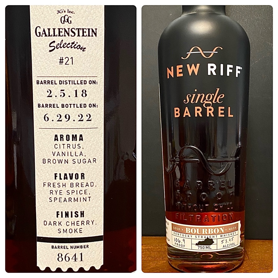 New Riff Single Barrel Bourbon 8641 (Gallenstein Selection #21) Summer 2022 release