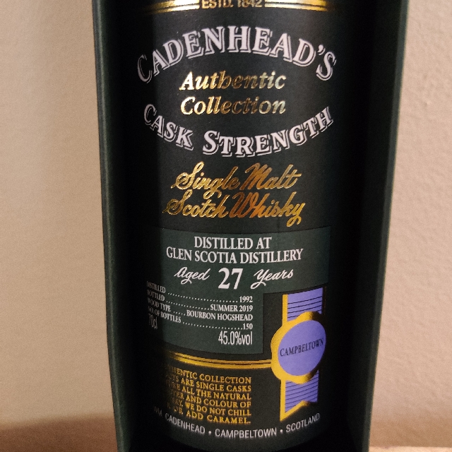 Glen Scotia 27 (1992) (Cadenhead's Authentic Collection)