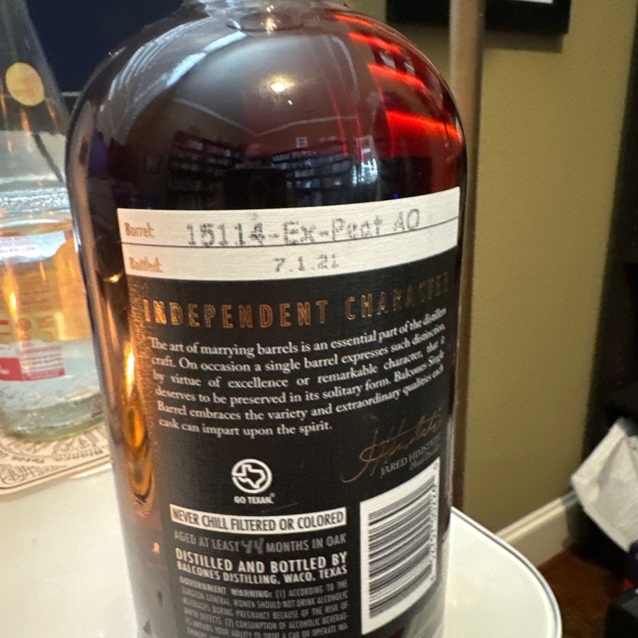 Balcones Single Barrel Single Malt