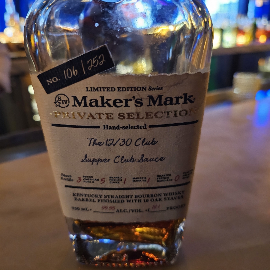 Maker's Mark Private Selection The 12/30 Club Supper Club Sauce