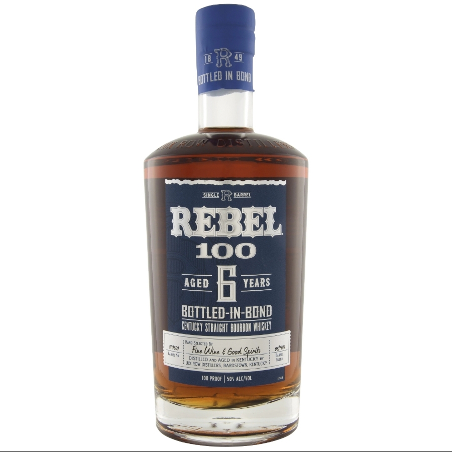 Rebel 100, Single Barrel, Aged 6 Years, Bottled-In-Bond, Kentucky Straight Bourbon Whiskey 

(Fine Wine & Good Spirits, Barrel  #8087575, filled 07/16/18)