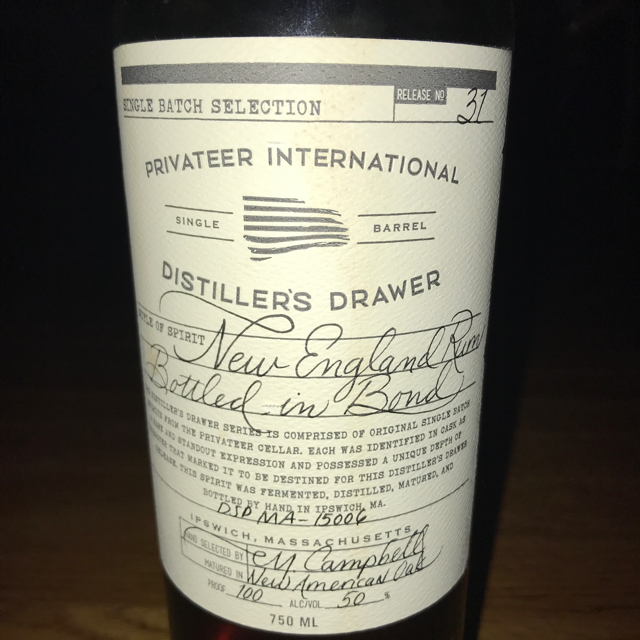 Privateer Distiller's Drawer New England Rum Bottled in Bond