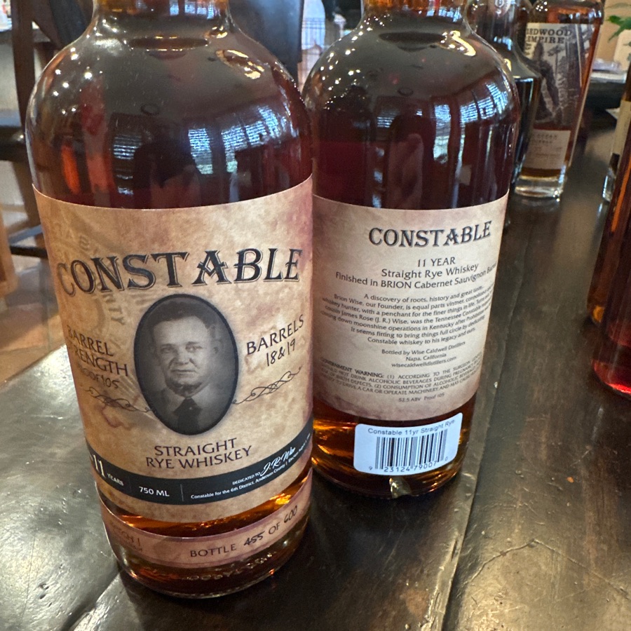 Constable Barrel Strength Straight Rye Whiskey Batch 1 Barrels 18 & 19