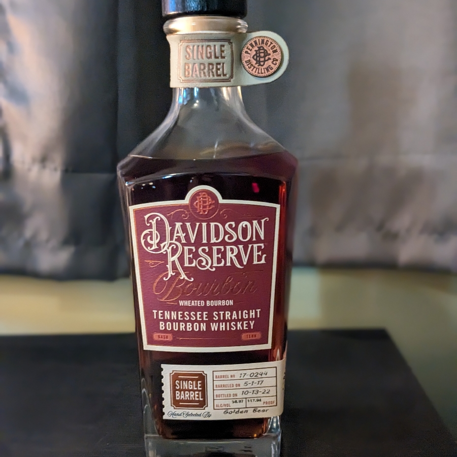 Davidson Reserve Bourbon Single Barrel Golden Bear Store Pick