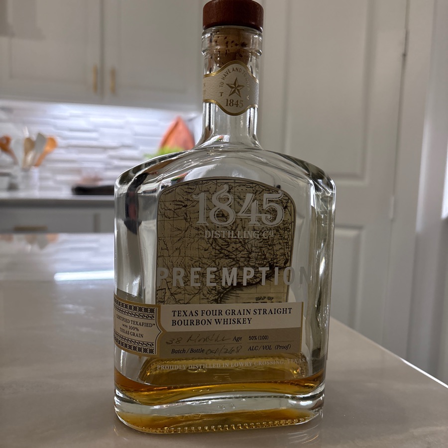1845 Preemption Texas Four Grain Straight Bourbon Whiskey