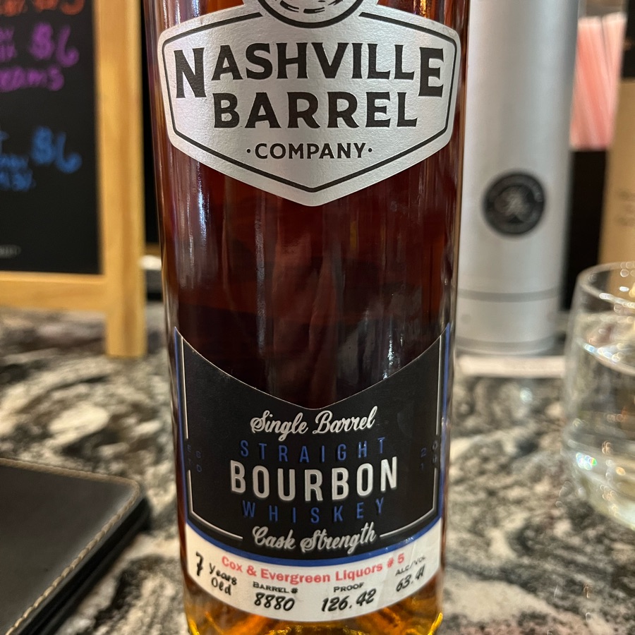 Nashville Barrel Company Single Barrel Bourbon (#8880 Cox & Evergreen Liquors #5)