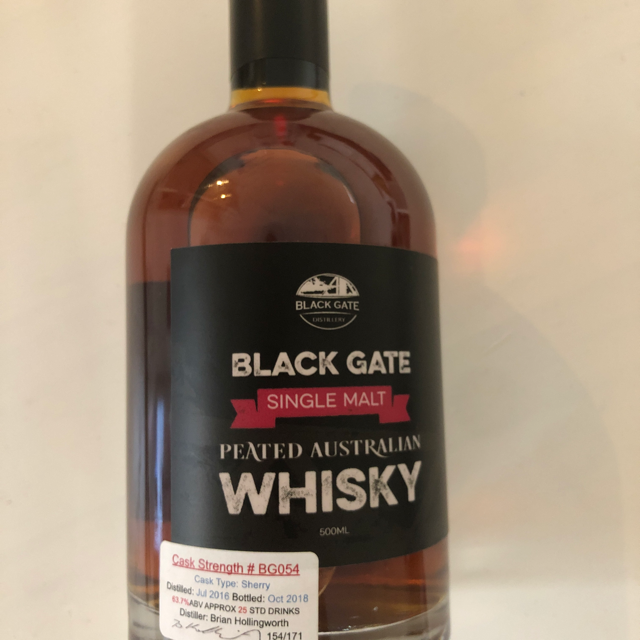 Black Gate Single Malt Peated Australian Whisky Cask strength