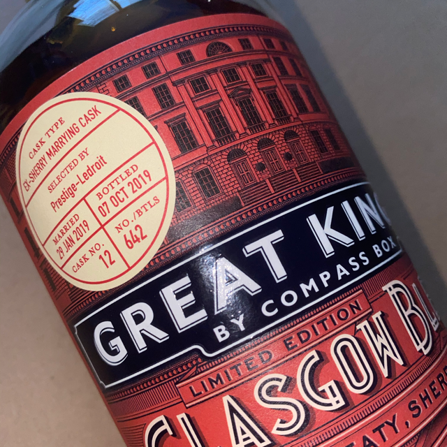 Compass Box Great King St Glasgow Blend Ex-Sherry Marrying Cask Selected By Prestige-Ledroit