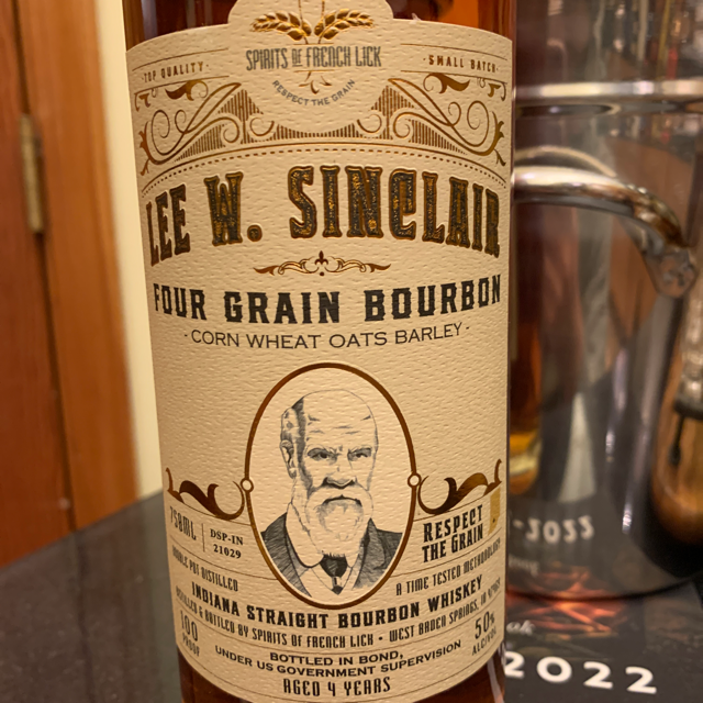 Spirits of French Lick Bottled in Bond Lee W. Sinclair 4 Grain Bourbon