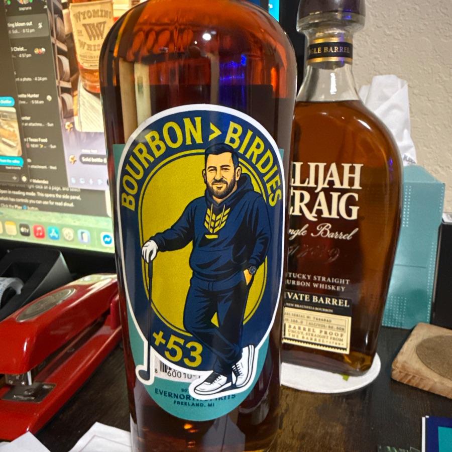 EverNorth Spirits Essence Single Barrel Bourbon Whiskey Non-Chill Filtered Barrel No. SD343 (Bourbon > Birdies +53)