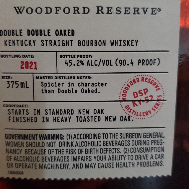 Woodford Reserve Distillery Series Double Double Oaked 2021