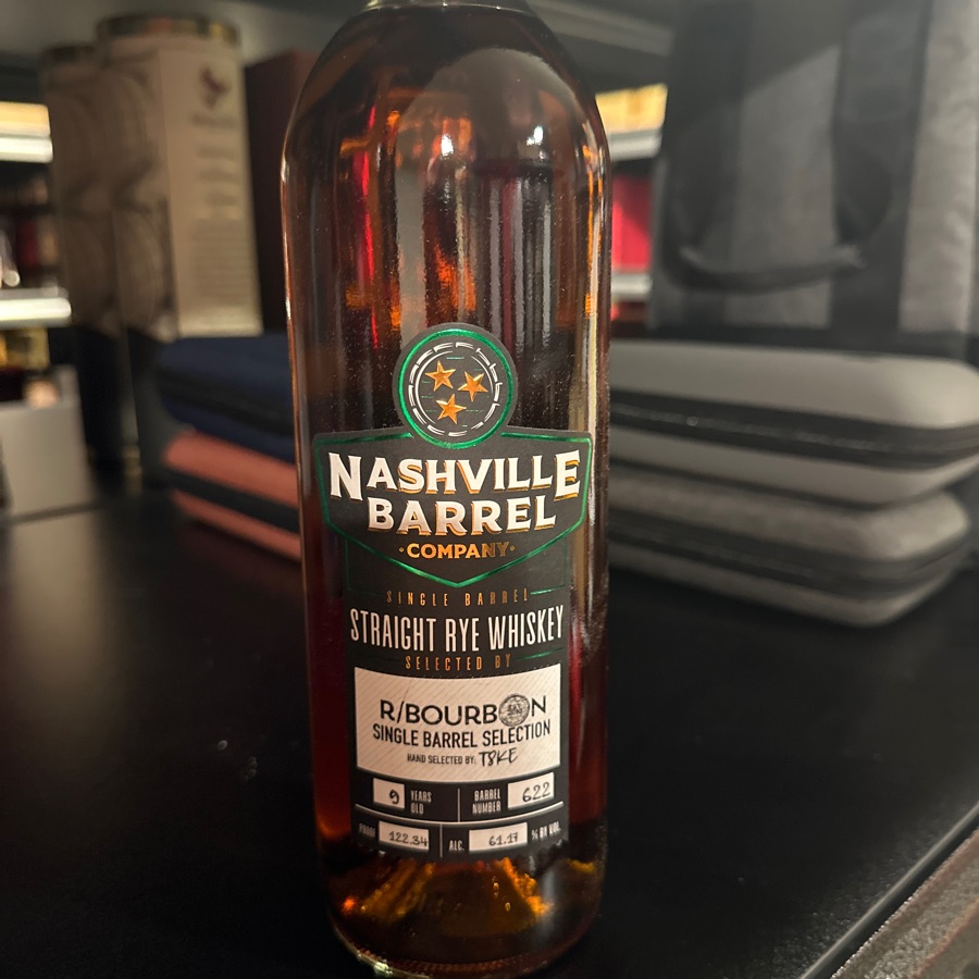 Nashville Barrel Company Single Barrel Straight Rye Whiskey Selected by R/Bourbon T8KE (barrel #622)