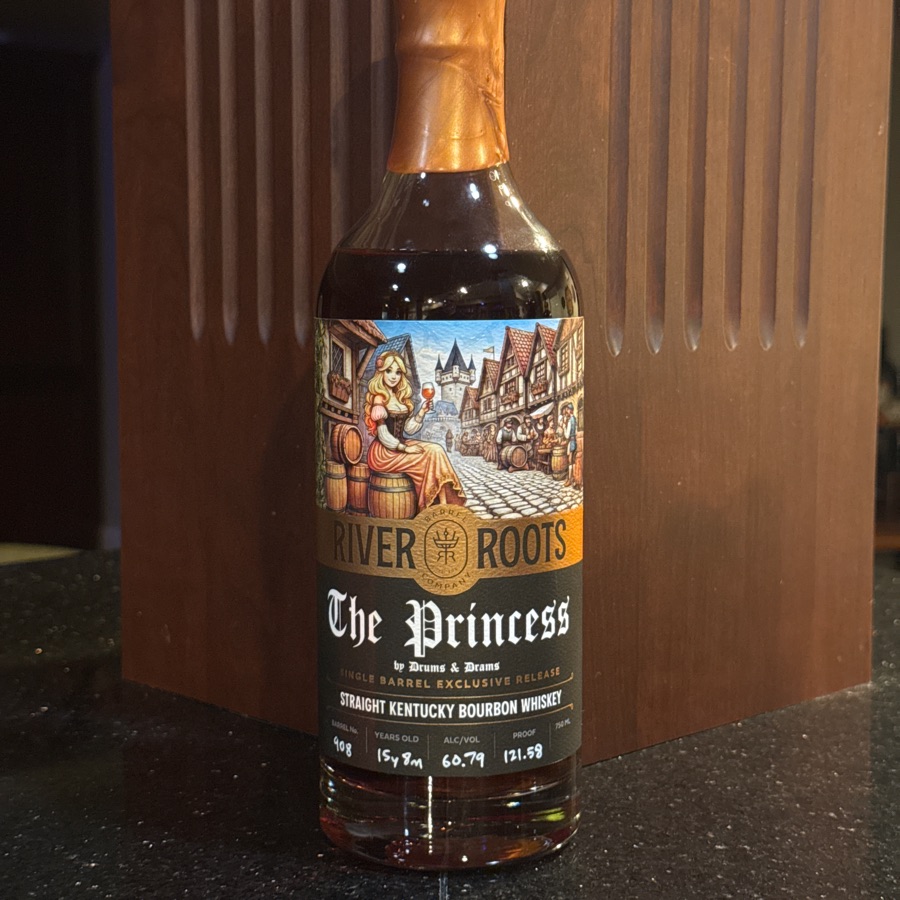 River Roots Single Barrel Bourbon No. 908 (The Princess by Drums & Drams)