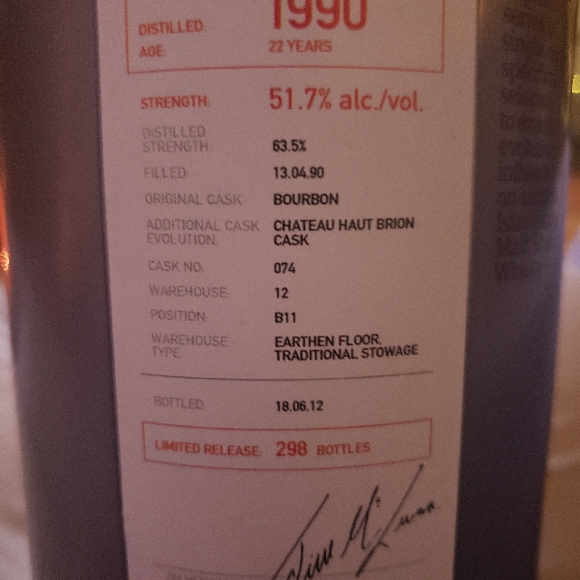 Bruichladdich Micro-Provenance Chateau Haut-Brion 1990