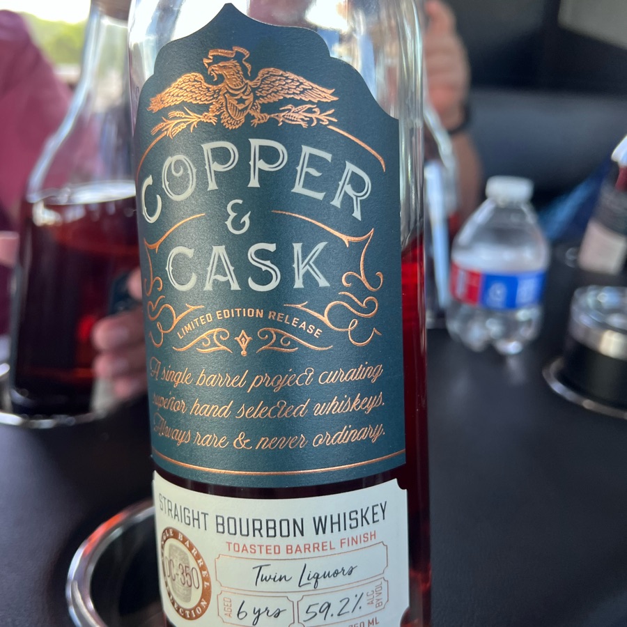 Copper & Cask Single Barrell Straight Bourbon Whiskey Toasted Barrel Finish DC-350 (Twin Liquors)