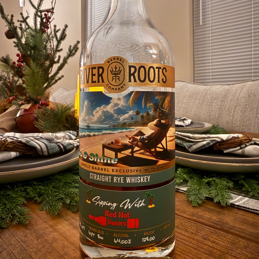 River Roots "Ryes & Shine" Straight Rye Whiskey Single Barrel pick by Red Hot Liquors