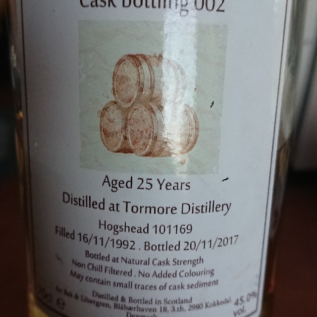 Bak & Libergren, 1992, Tormore Destillery, 25 years