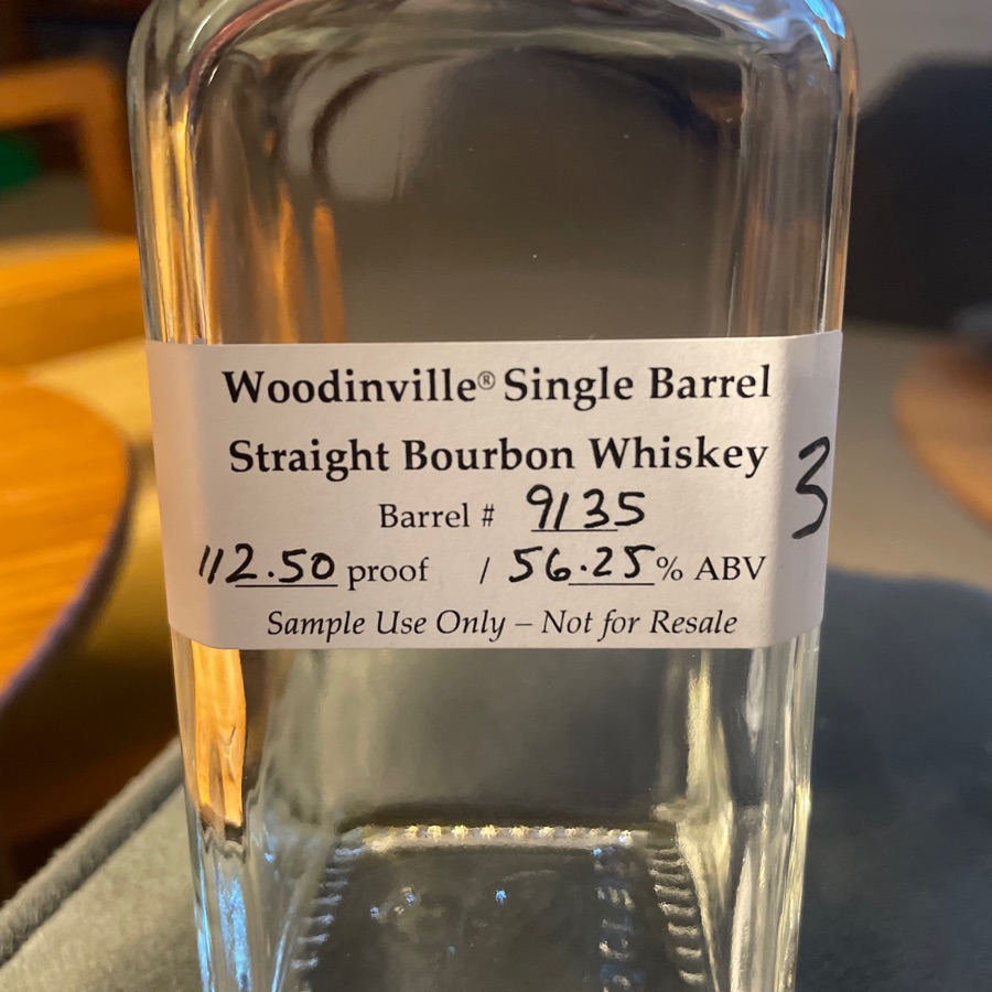 woodinville single barrel straight bourbon whiskey (barrel 9135 1010 washington sample)