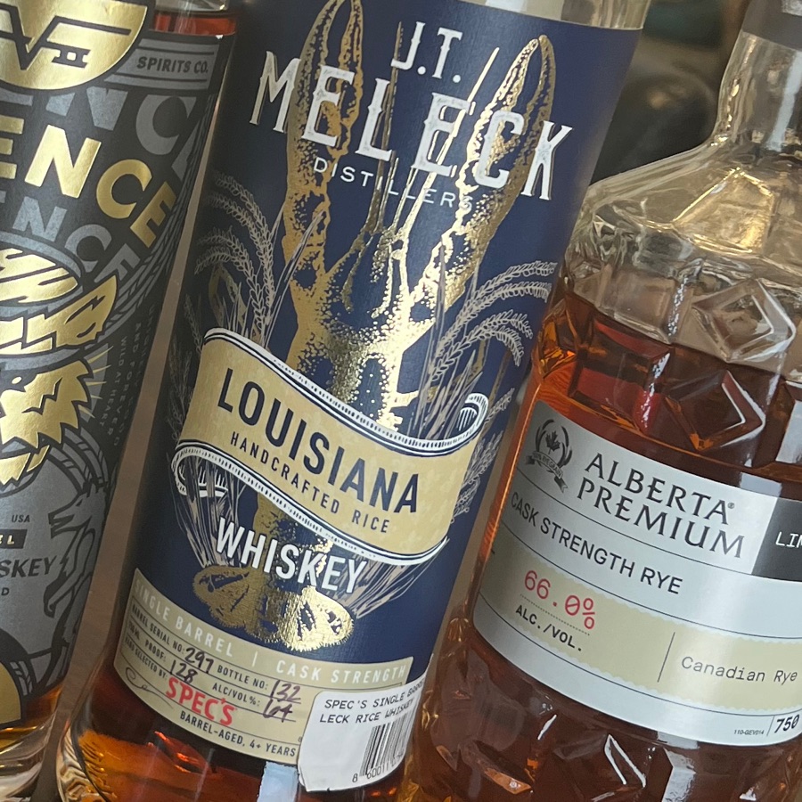 J.T. Meleck Louisiana Handcrafted Rice Whiskey Single Barrel Cask Strength (Spec's Barrel Serial No: 297)