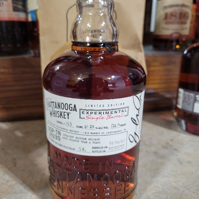 chattanooga whiskey experimental single barrel dsp-tn 21030 Barrell 143