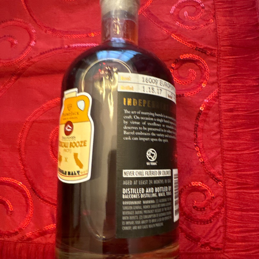 Balcones Texas Single Malt Whisky Single Barrel - Texicali Booze - Barrel 16009 - European Oak - 5/22/19