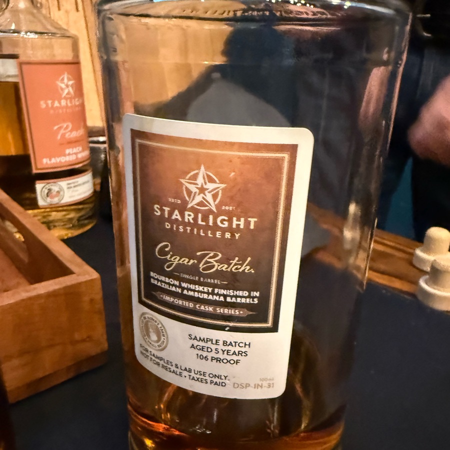 Starlight Cigar Batch Single Barrel Bourbon Whiskey Finished In Brazilian Amburana Barrels Imported Cask Series Sample Batch DSP-IN-31