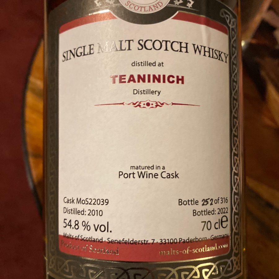 teaninich 2010 port wine cask