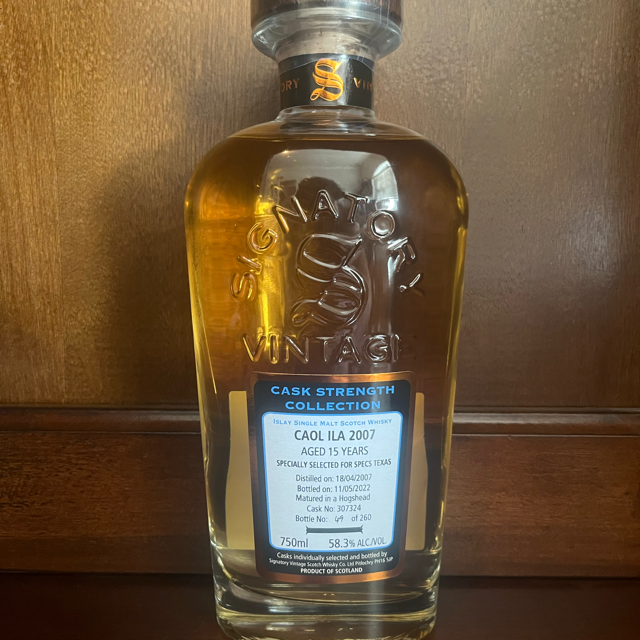 Caol Ila 2007 15 Year Spec's Cask Strength Collection (Signatory)