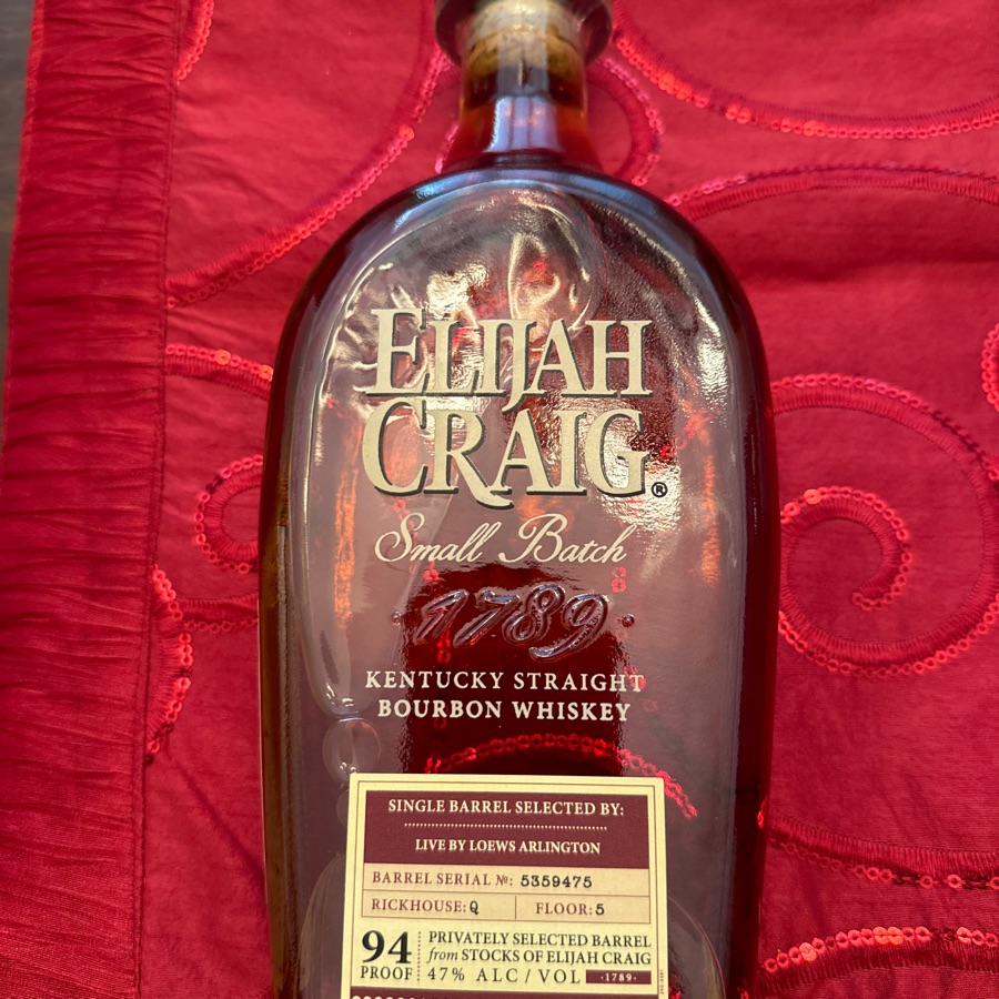 Elijah Craig Small Batch Single Barrel - Live by Loews Arlington - Barrel 5359475 - W-Q, F-5