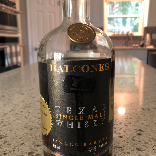 Balcones Texas Single Malt Single Barrel Private Selection Beach Liquors