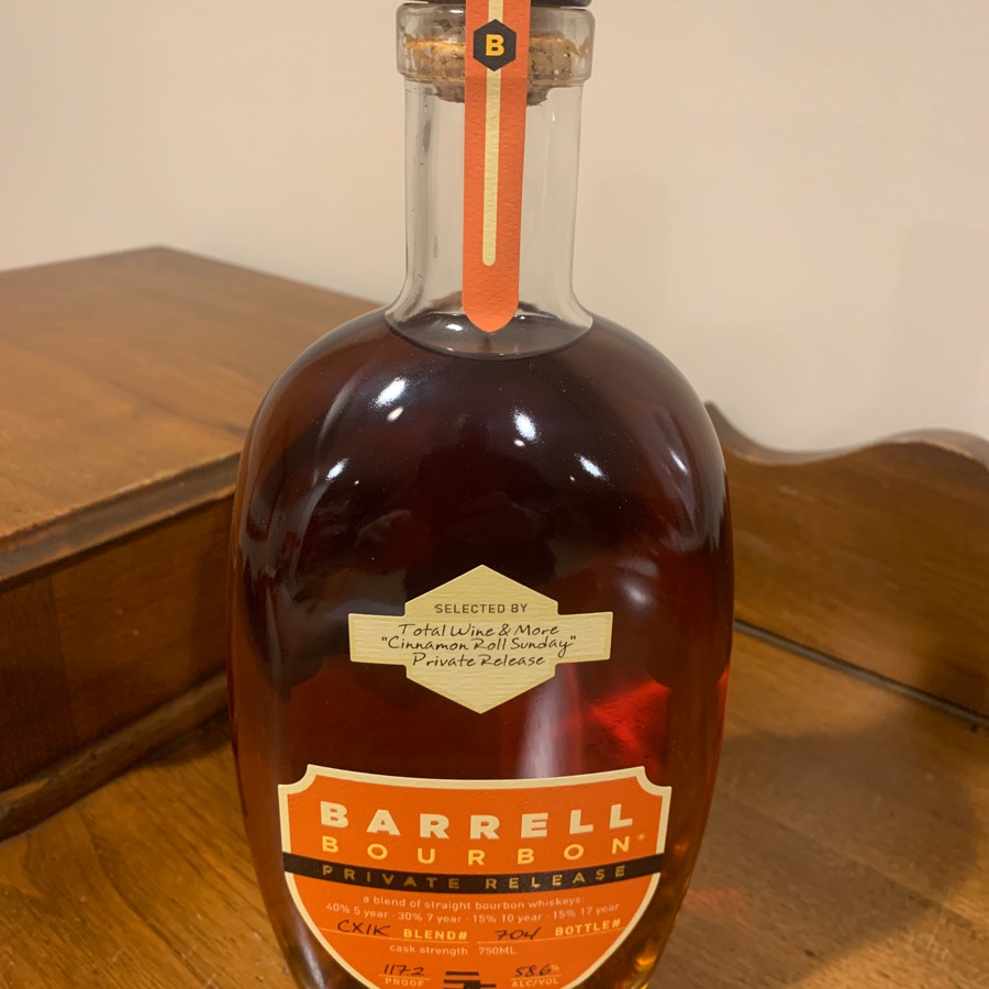 Barrell Bourbon Private Release Blend CXIK Cinnamon Roll Sunday