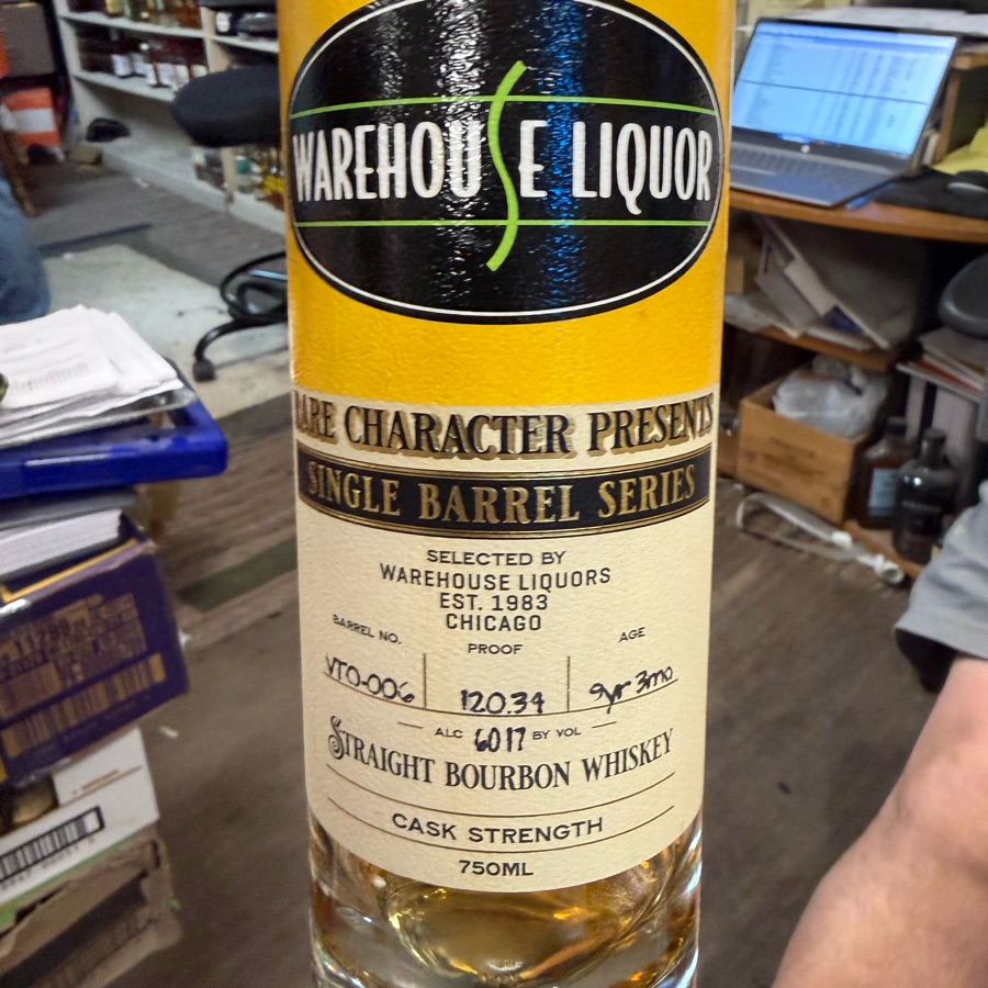 Rare Character Presents Single Barrel Series Straight Bourbon Whiskey Cask Strength Selected By Warehouse Liquors (Barrel No. VTO-006)