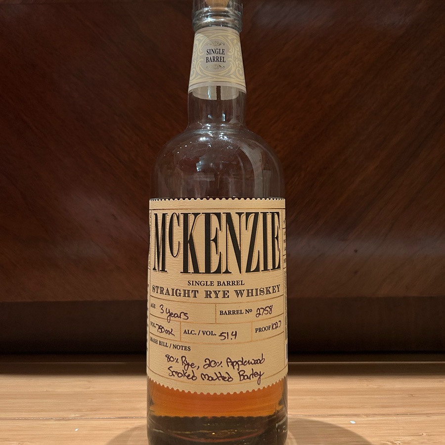 McKenzie Rye Whiskey (Barrel #2758)
