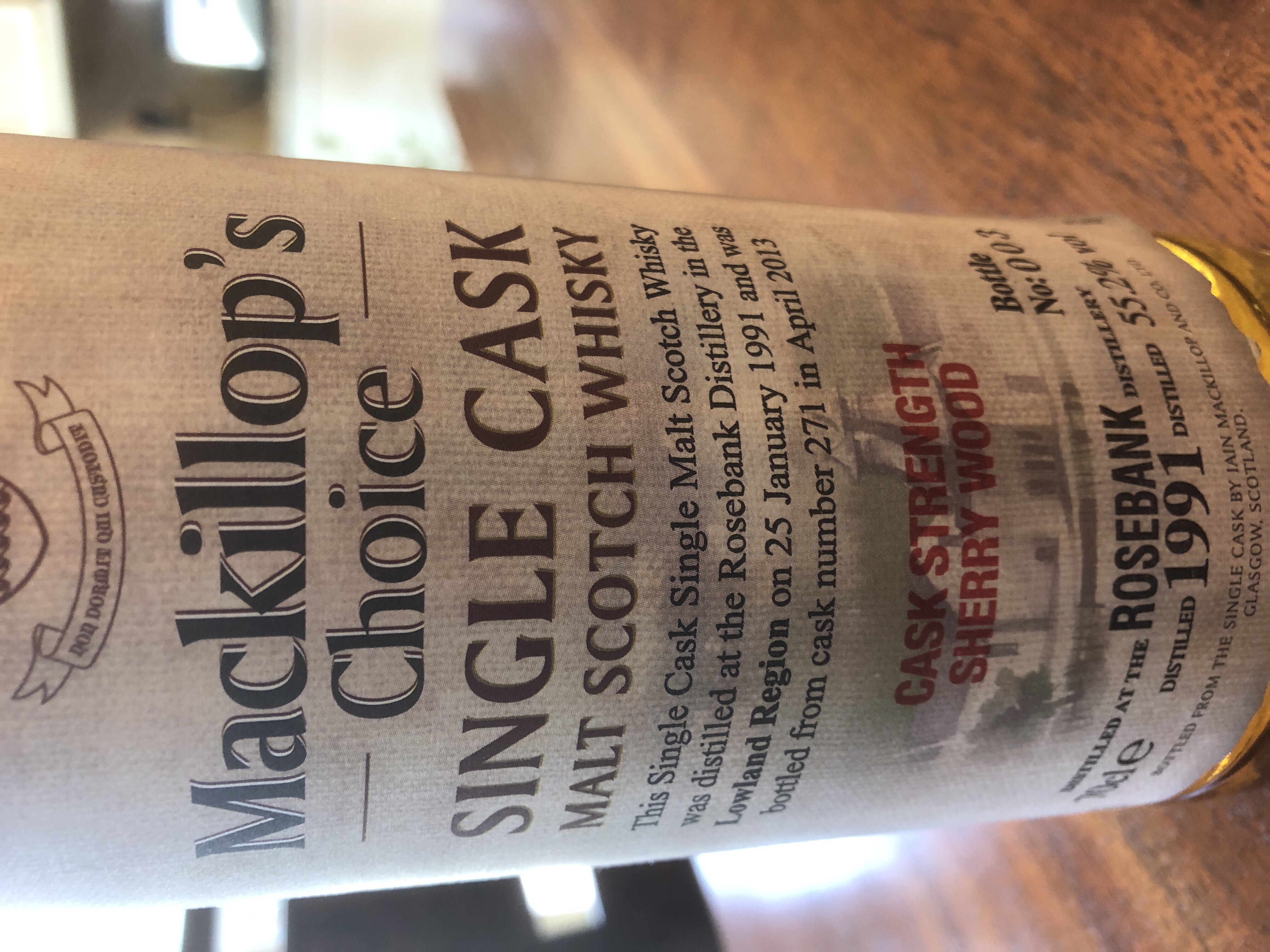 Rosebank 1991 Cask #271 (Mackillop's Choice)