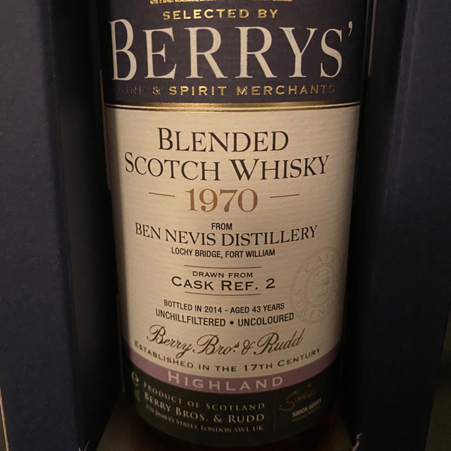 Ben Nevis blended scotch whisky 1970