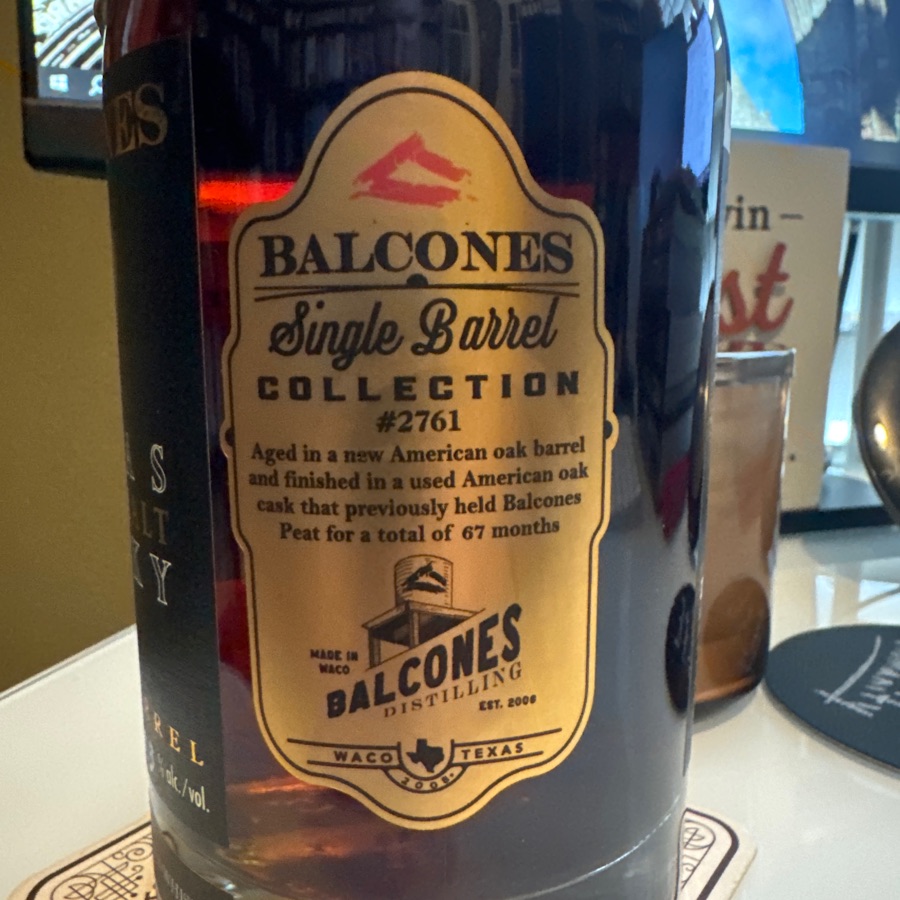 Balcones Texas Single Malt Single Barrel - #2761
