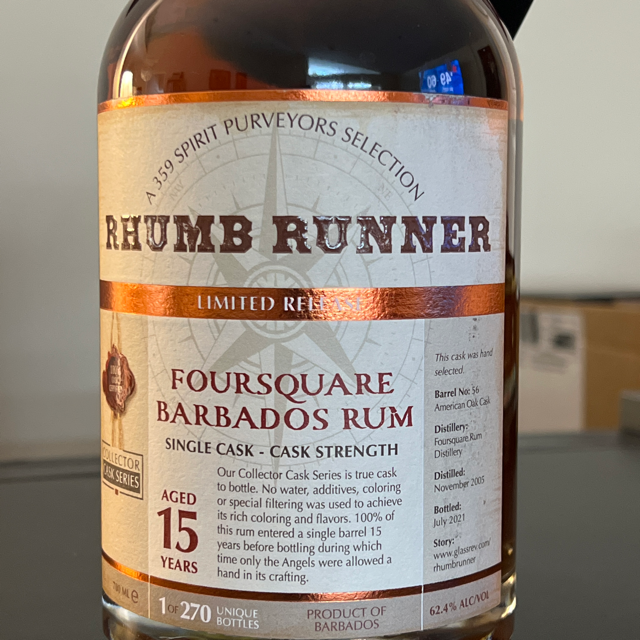 Rhumb Runner Foursquare Barbados Rum Aged 15 Years
