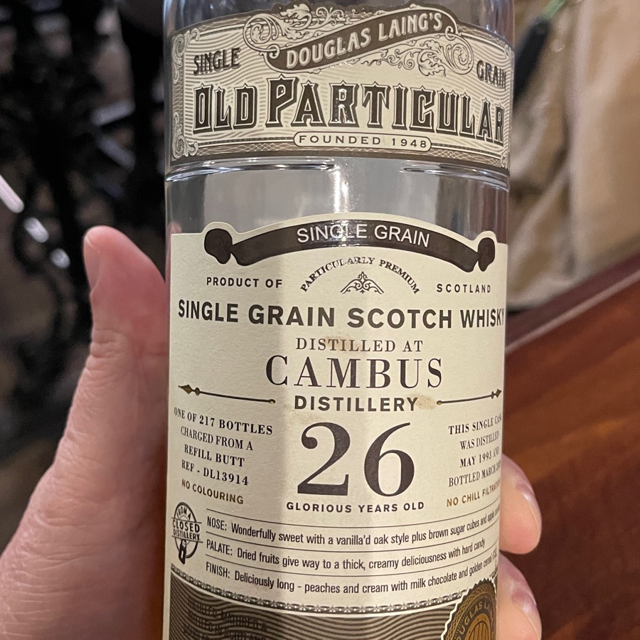Cambus Douglas Laings Old Particular 26 Year Single Grain Scotch Whisk
