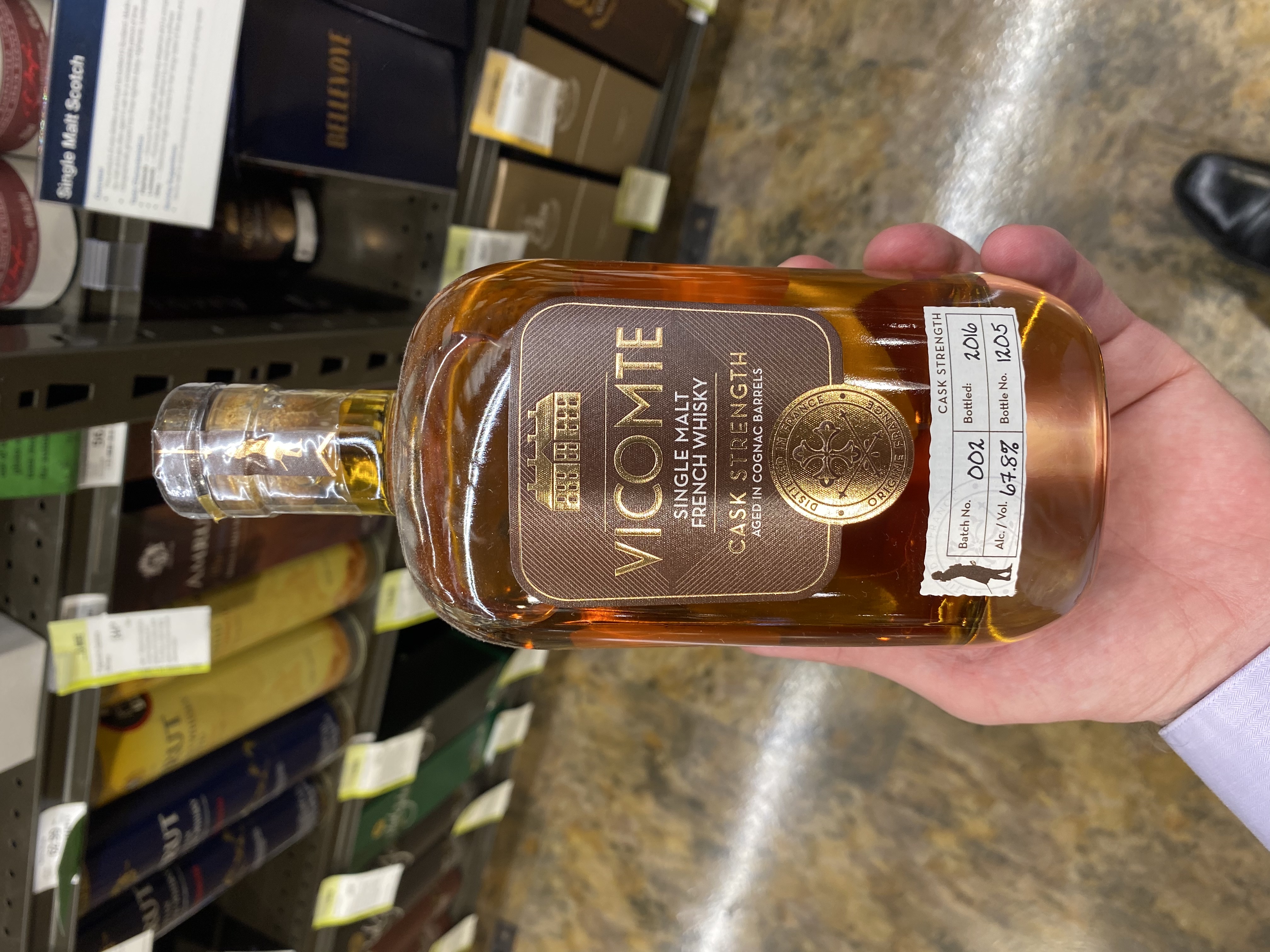 Vicomte Single Malt French Whisky: Cask Strength, Aged in Cognac Barrels