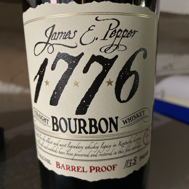 James E. Pepper 1776 Barrel Proof Straight Bourbon