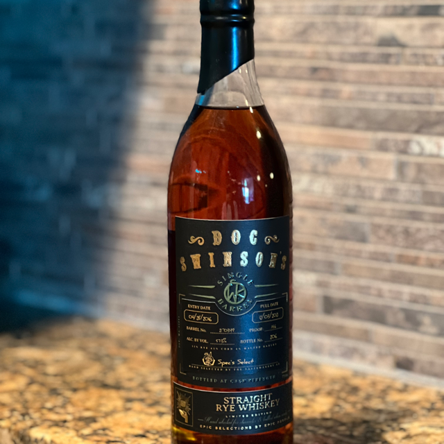 Doc Swinson's Single Barrel Straight Rye Whiskey (Spec's Select)