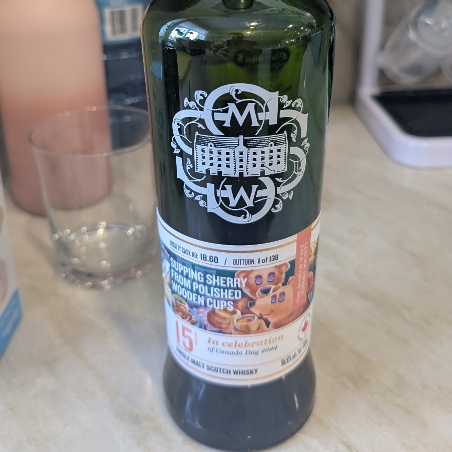 Supping Sherry from Polished Wooden Cups Cask 18.60 (SMWS)