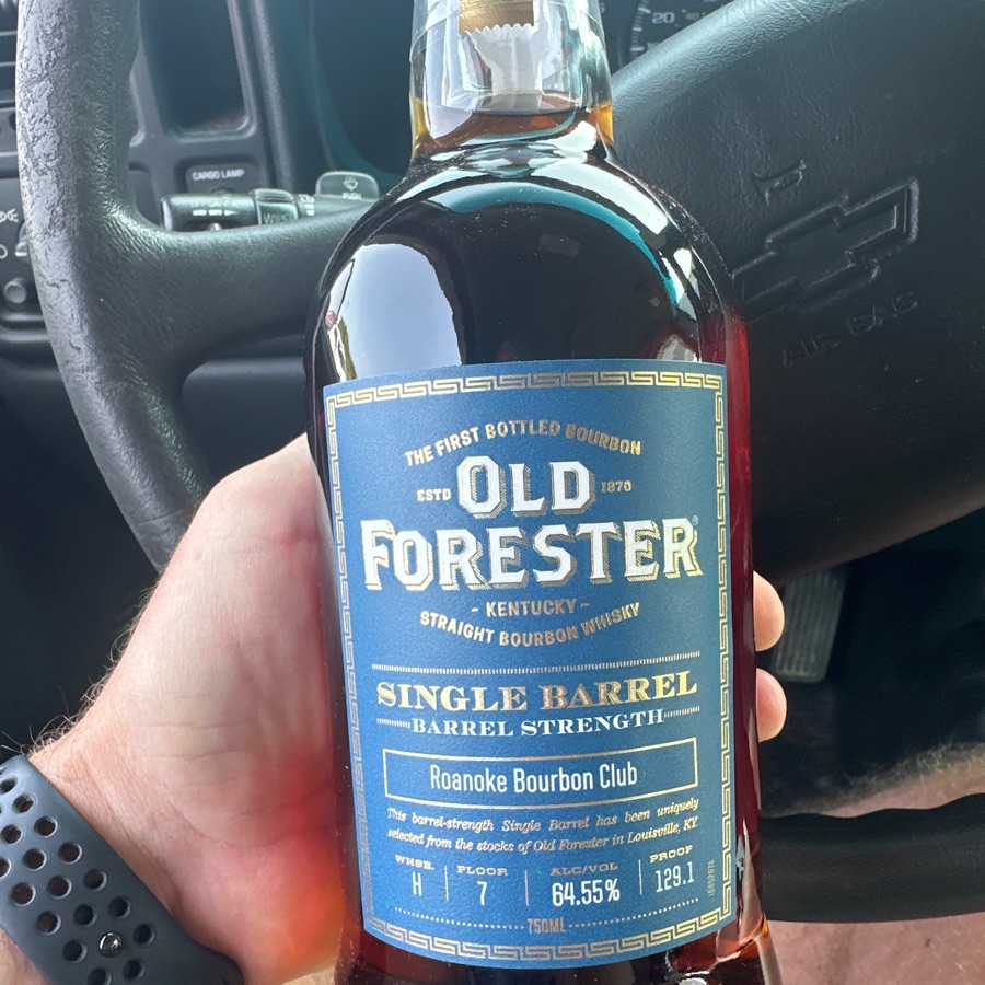 Old Forester Single Barrel Barrel Strength Bourbon- Roanoke Bourbon Club