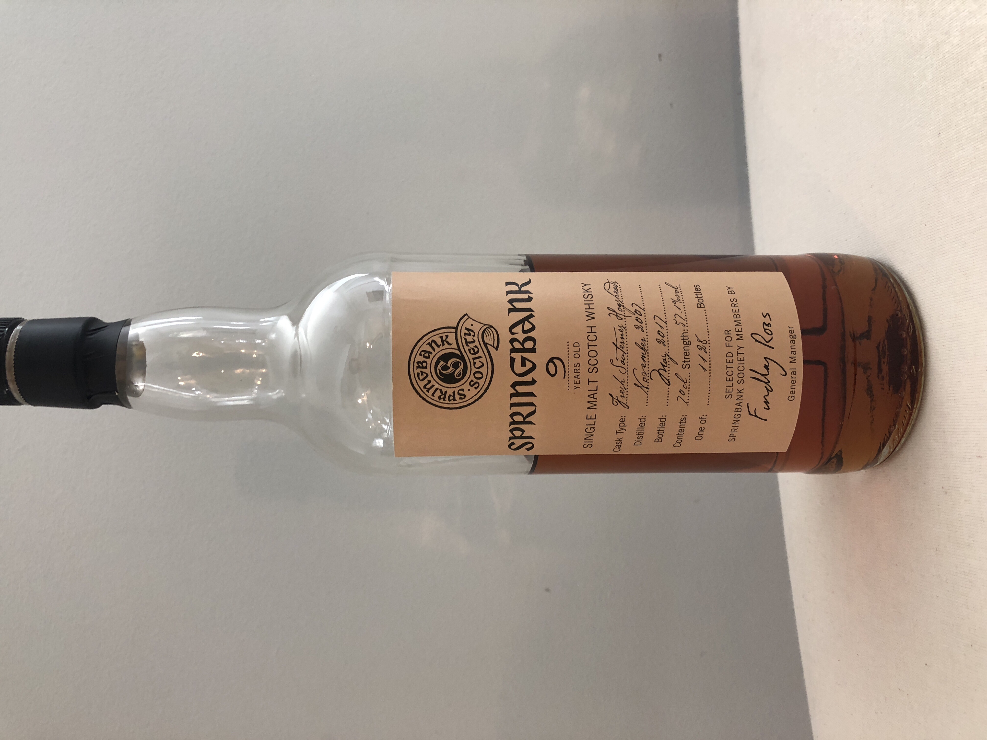 Springbank 9 year Sauternes cask society bottling