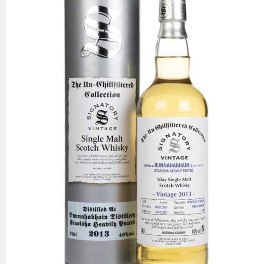 Staoisha 8 Year Old 2013, Bunnahabhain (casks 900052 & 900059) (Signatory, Un-Chilfiltered Collection)
