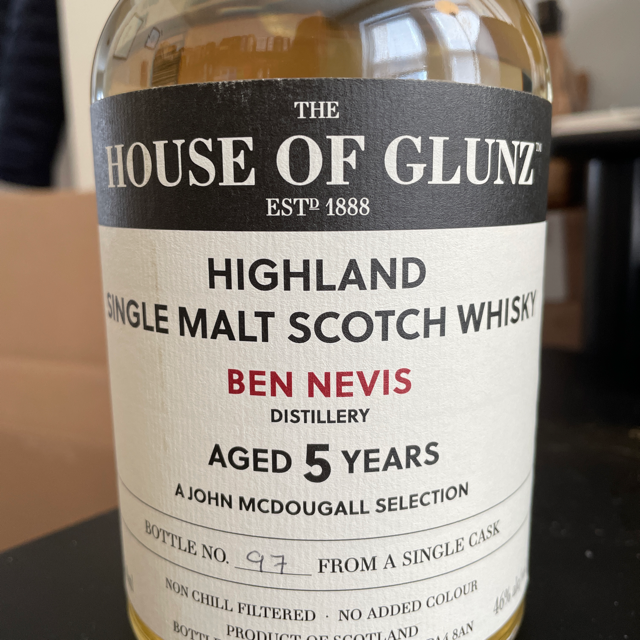 Ben Nevis 5 Years Old Single Cask  (The House Of Glunz barrel pick)