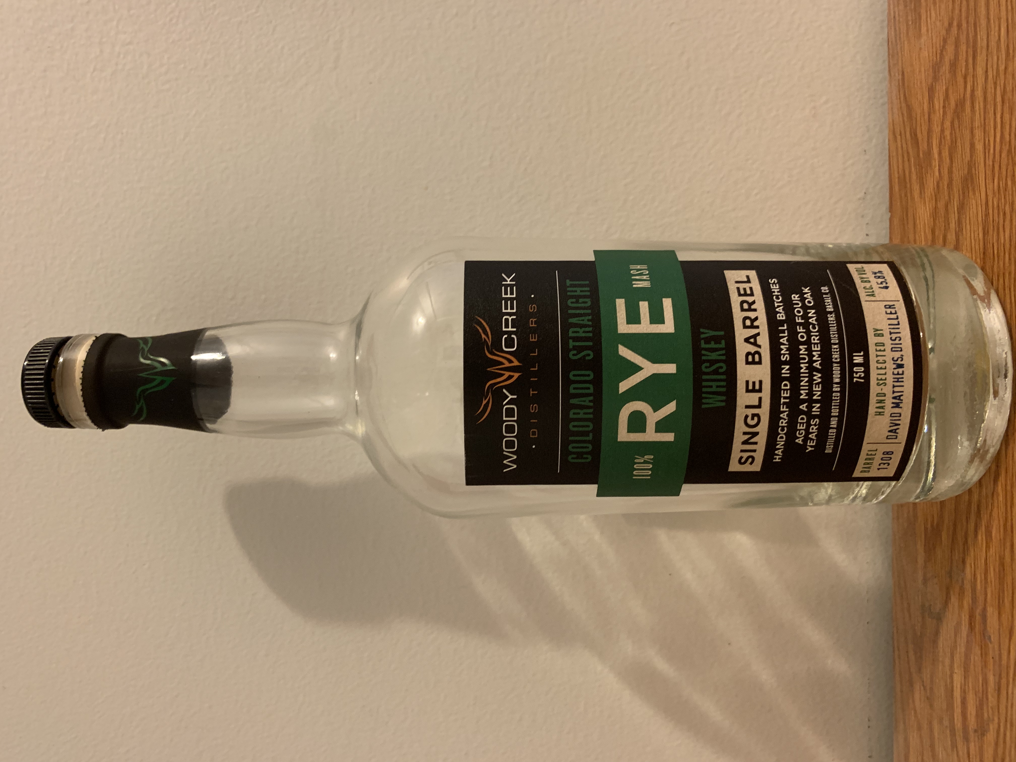Woody Creek Single Barrel 100% Colorado Rye