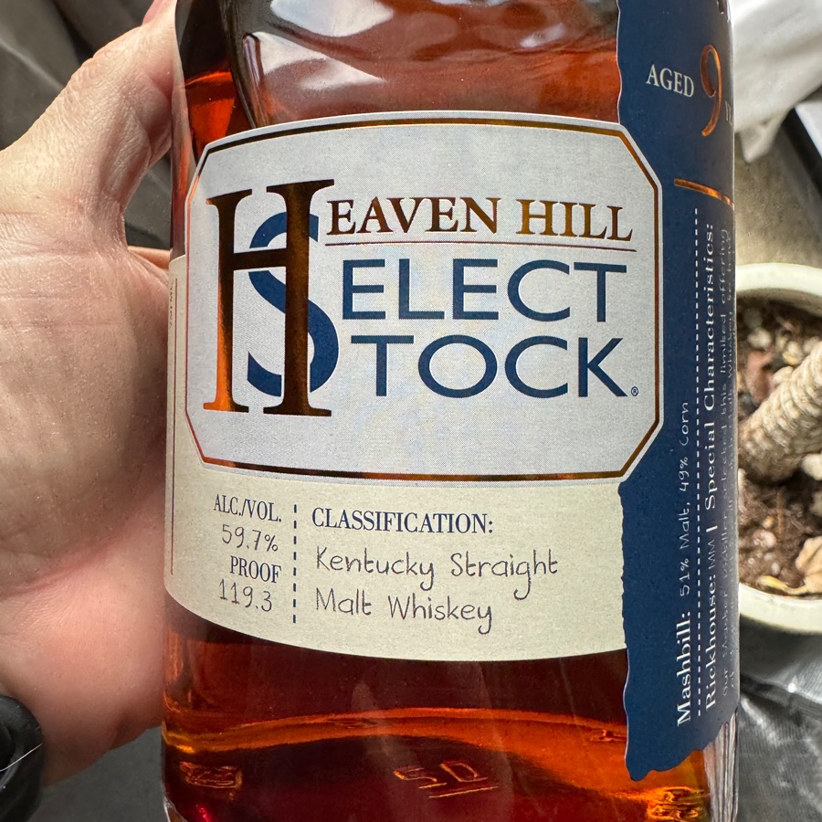 Heaven Hill Select Stock 9 Year