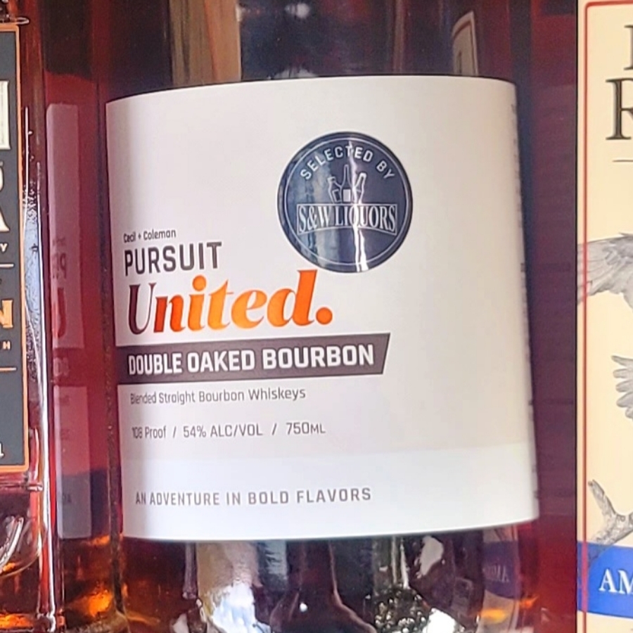 Pursuit United Spirits Double Oaked Bourbon Selected by S&W Liquors