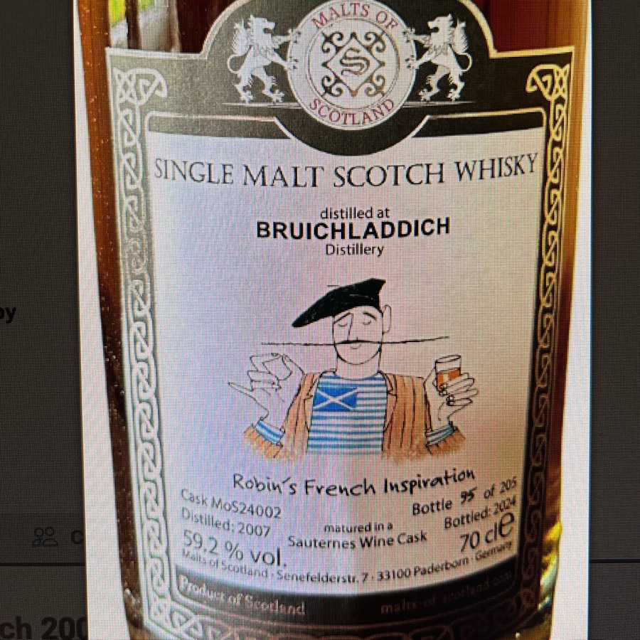 Bruichladdich 2007 "Robin's French Inspiration" (Malts of Scotland)